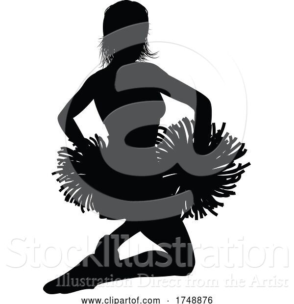 Vector Illustration of Cheerleader Silhouette