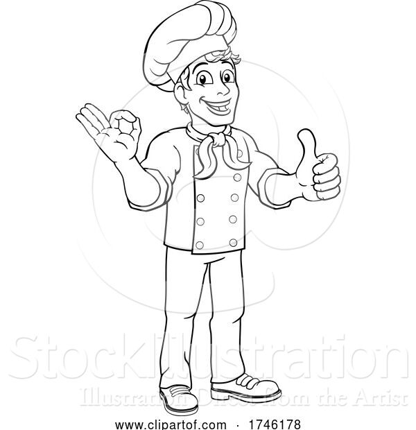 Vector Illustration of Chef Baker Cook Guy Character