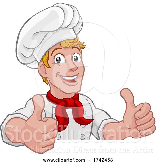 Vector Illustration of Chef Cook Baker Thumbs up Character