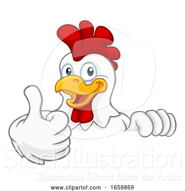 Vector Illustration of Chicken Rooster Cockerel Bird Character