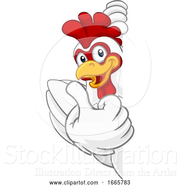 Vector Illustration of Chicken Rooster Cockerel Bird Character