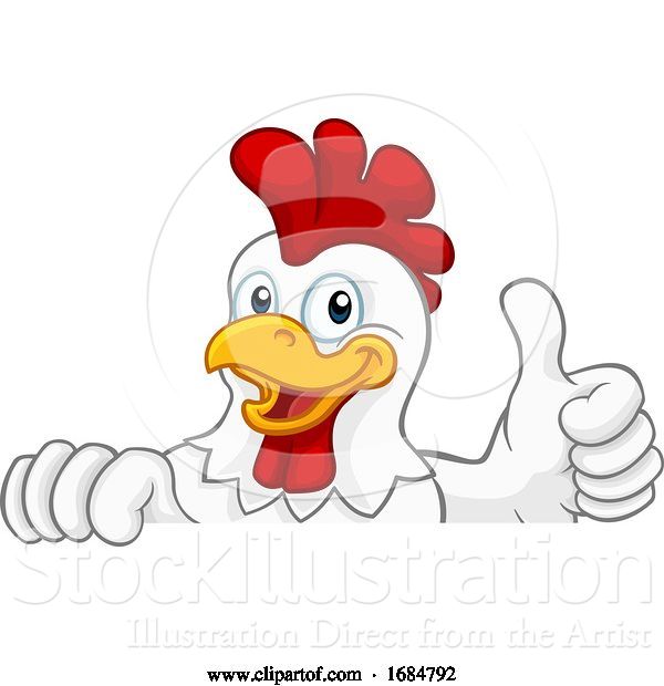 Vector Illustration of Chicken Rooster Cockerel Bird Character