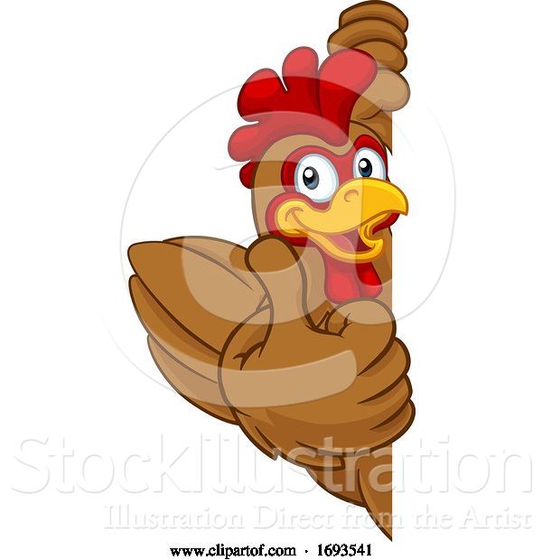 Vector Illustration of Chicken Rooster Cockerel Bird Character