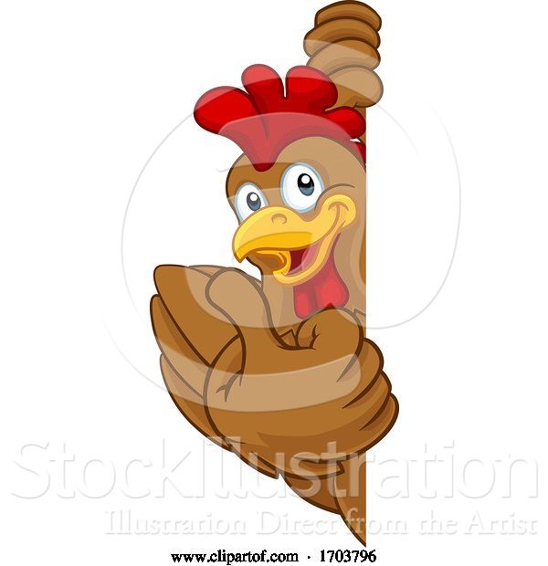 Vector Illustration of Chicken Rooster Cockerel Bird Character