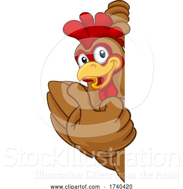 Vector Illustration of Chicken Rooster Cockerel Bird Character