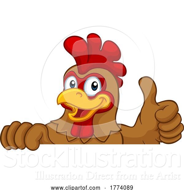 Vector Illustration of Chicken Rooster Cockerel Bird Character