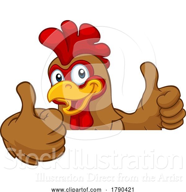 Vector Illustration of Chicken Rooster Cockerel Bird Character