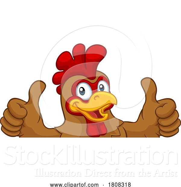 Vector Illustration of Chicken Rooster Cockerel Bird Character