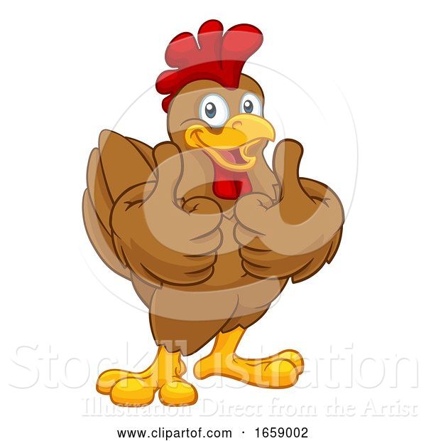 Vector Illustration of Chicken Rooster Cockerel Character