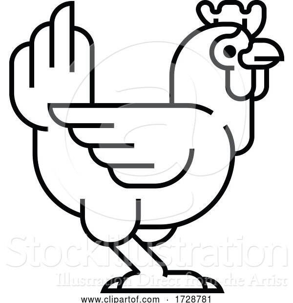Vector Illustration of Chicken Sign Label Icon Concept