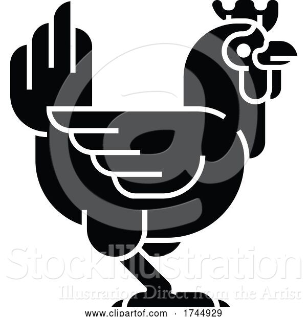 Vector Illustration of Chicken Sign Label Icon Concept