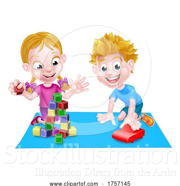 Vector Illustration of Children Having Fun