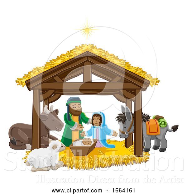 Vector Illustration of Christmas Nativity Scene