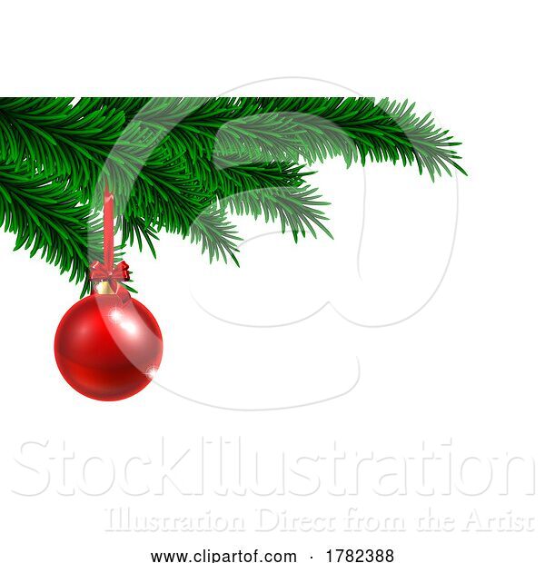 Vector Illustration of Christmas Tree Red Bauble 2022 A2