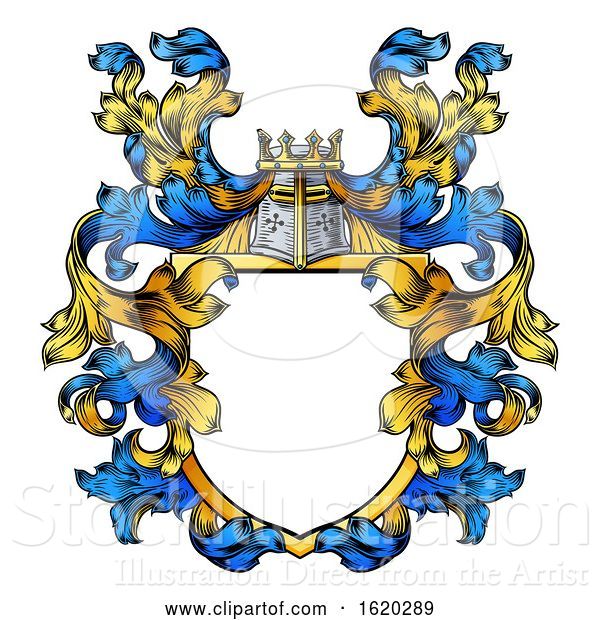Vector Illustration of Coat of Arms Knight Crest Heraldic Family Shield