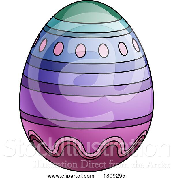Vector Illustration of Colorful Easter Egg