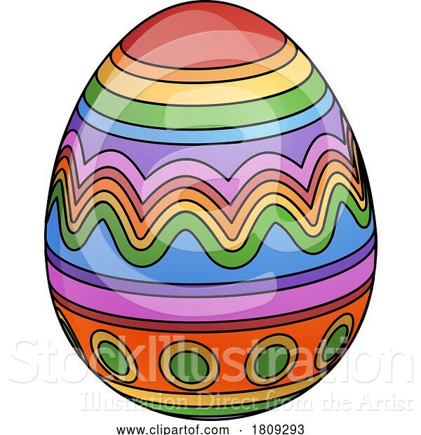Vector Illustration of Colorful Easter Egg