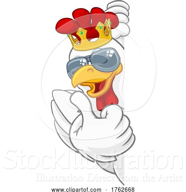 Vector Illustration of Cool King Chicken Rooster Cockerel Bird