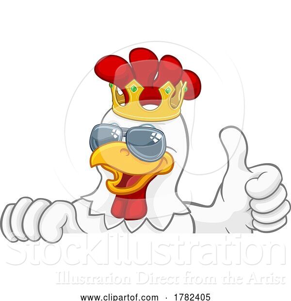 Vector Illustration of Cool King Chicken Rooster Cockerel Bird
