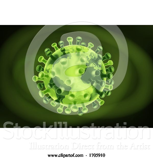 Vector Illustration of Coronavirus Virus Cell Global Pandemic World