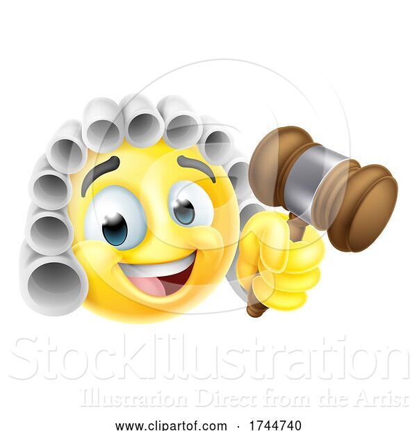 Vector Illustration of Court Judge Emoticon Emoji Icon Face