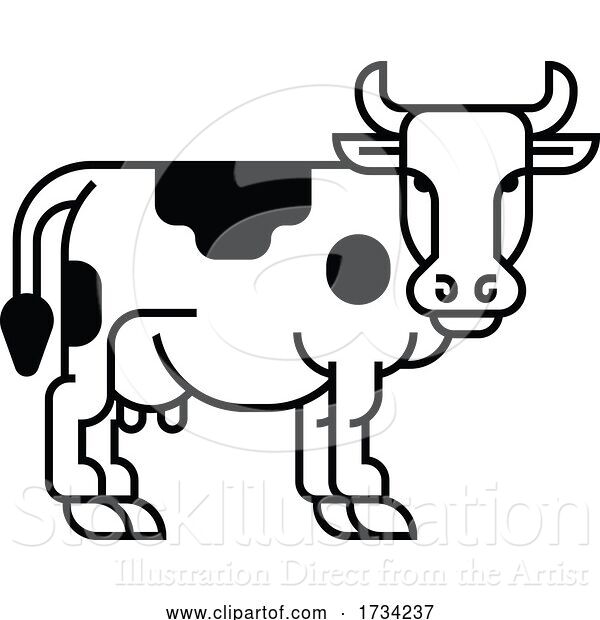 Vector Illustration of Cow Sign Label Icon Concept