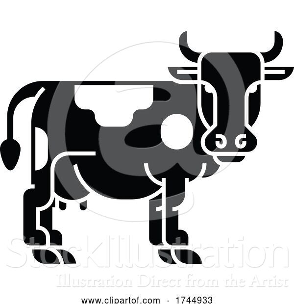 Vector Illustration of Cow Sign Label Icon Concept