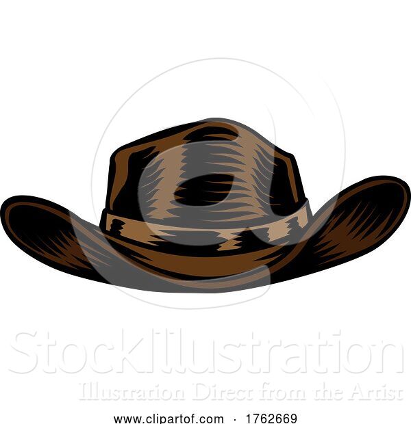 Vector Illustration of Cowboy or Sheriff American Western Wild West Hat