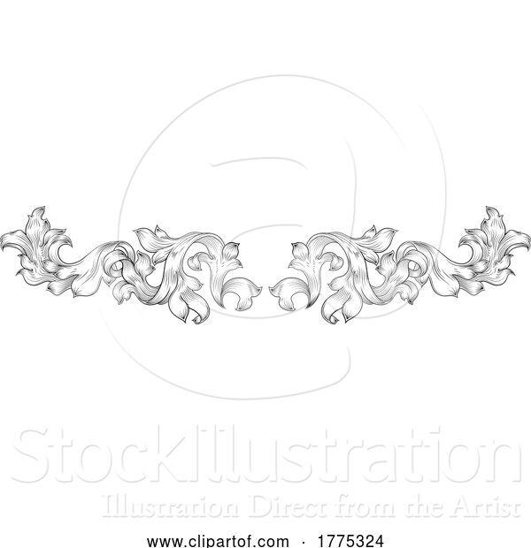 Vector Illustration of Crest Coat of Arms Filigree Heraldic Border Band