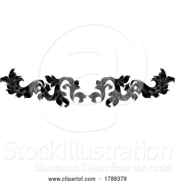 Vector Illustration of Crest Coat of Arms Filigree Heraldic Border Band