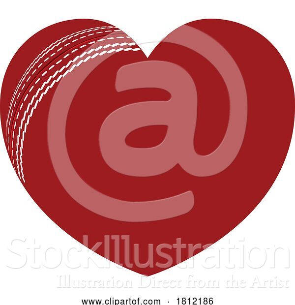 Vector Illustration of Crickat Ball Heart Shape Concept