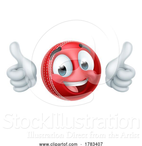 Vector Illustration of Cricket Ball Emoticon Face Emoji Icon