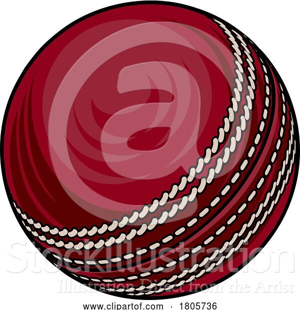 Vector Illustration of Cricket Ball Sports Icon Illustration