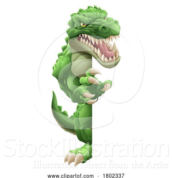 Vector Illustration of Crocodile Alligator Lizard Dino Monster