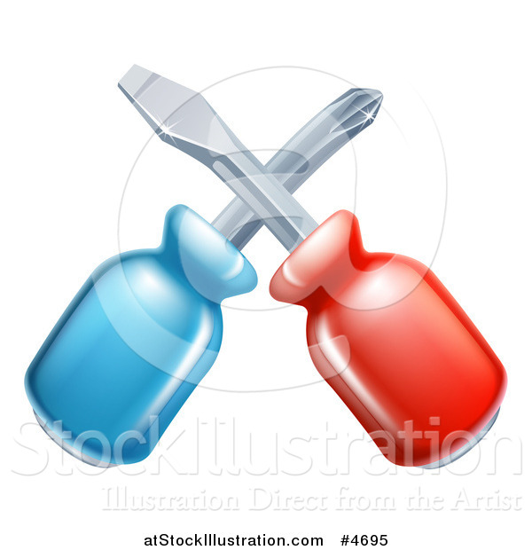 Vector Illustration of Crossed Screwdrivers