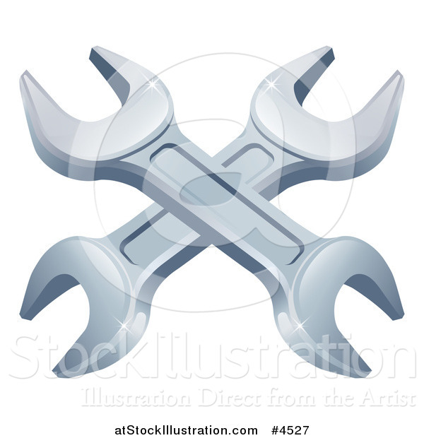 Vector Illustration of Crossed Spanner Wrenches