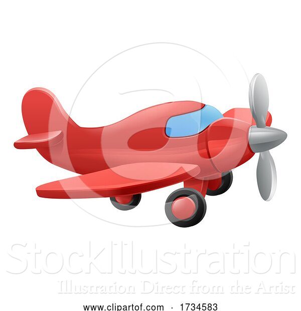 Vector Illustration of Cute Aeroplane Airplane