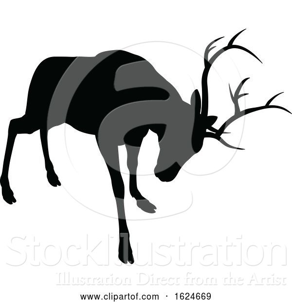 Vector Illustration of Deer Animal Silhouette