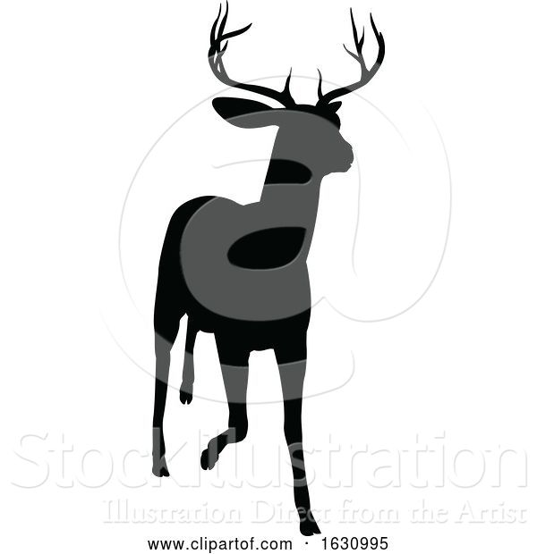 Vector Illustration of Deer Animal Silhouette