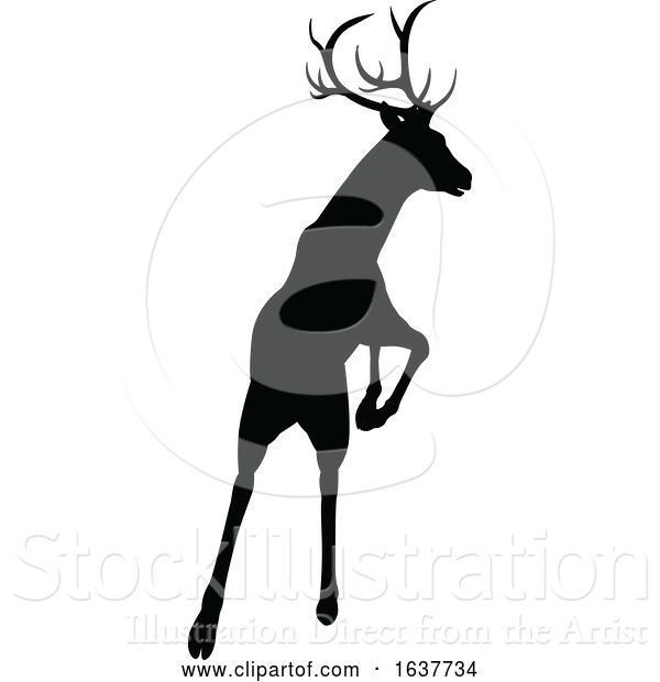 Vector Illustration of Deer Animal Silhouette