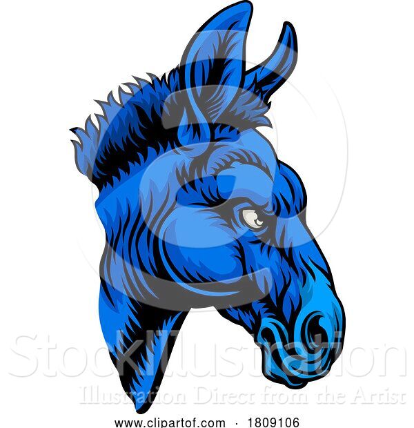 Vector Illustration of Democrat Donkey Election Political Party Politics