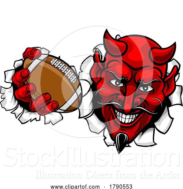 Vector Illustration of Devil American Football Sports Mascot