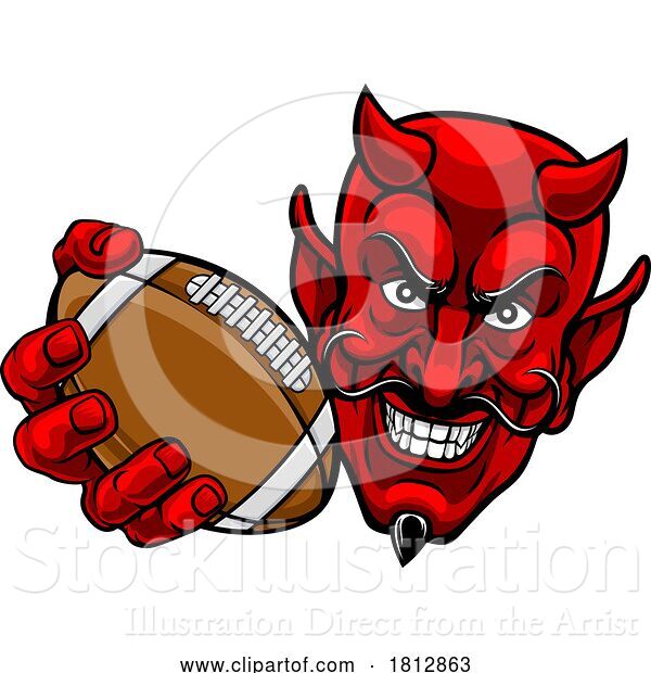 Vector Illustration of Devil American Football Sports Mascot