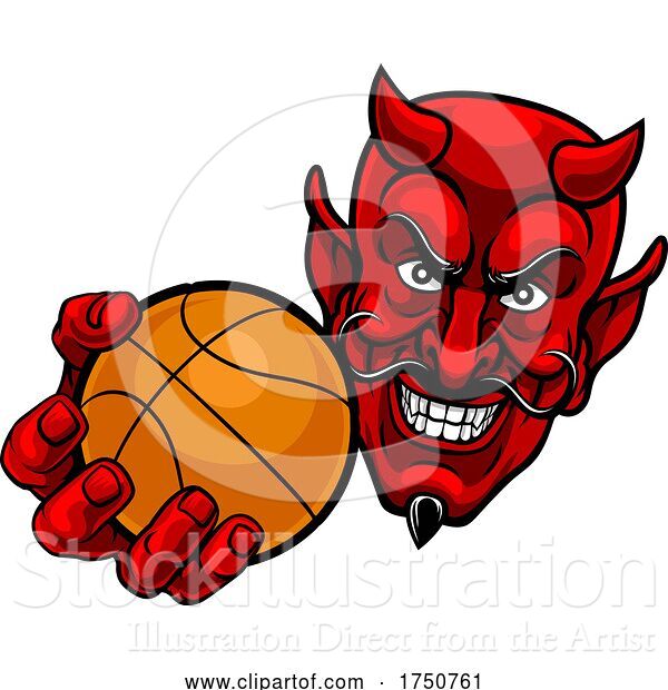 Vector Illustration of Devil Satan Basketball Sports Mascot