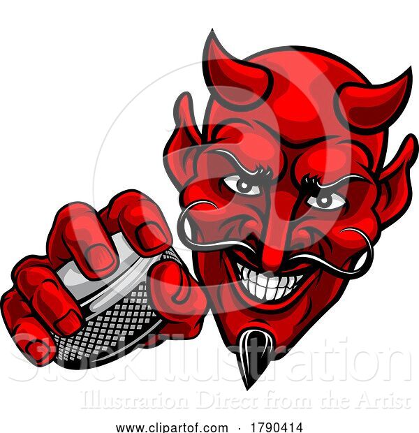 Vector Illustration of Devil Satan Ice Hockey Sports Mascot