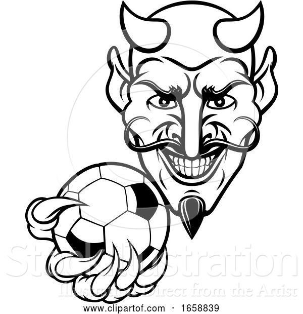 Vector Illustration of Devil Soccer Football Mascot