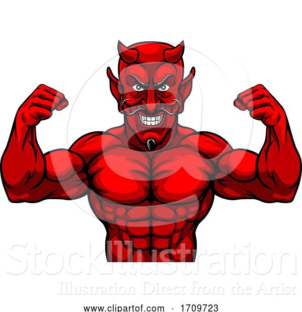 Vector Illustration of Devil Sports Mascot Character