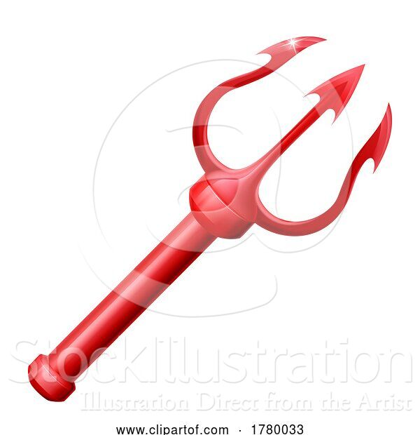 Vector Illustration of Devil Trident Pitchfork Pitch Fork