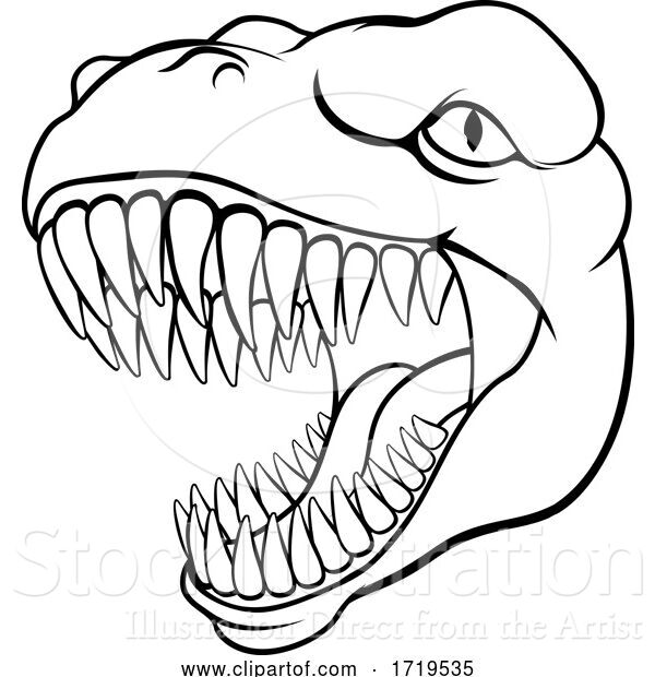 Vector Illustration of Dinosaur T Rex or Raptor Mascot