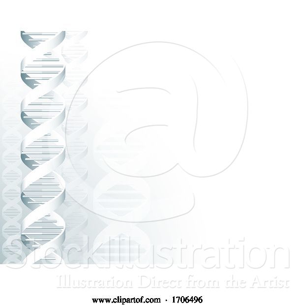 Vector Illustration of DNA Double Helix Molecule Background